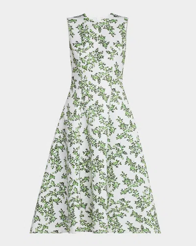Emilia Wickstead Mara Floral-print Sleeveless Midi Dress In Green Pattern Ditsy Floral Var C