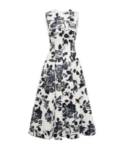 Emilia Wickstead Mara Floral Twill Midi Dress In Multicoloured