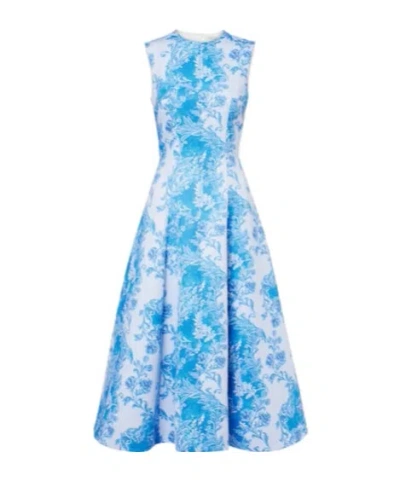 Emilia Wickstead Mara Sleeveless Dress In Blue