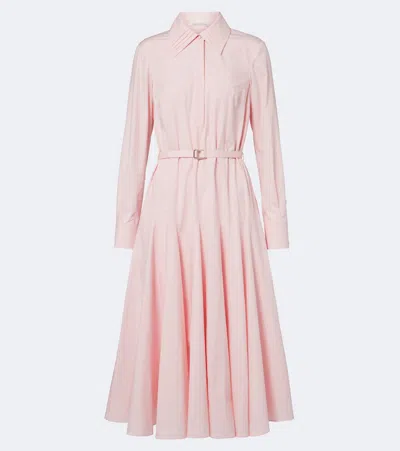 Emilia Wickstead Marione Belted Cotton Shirt Dress In Pink