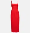 Emilia Wickstead Martel Cloqué Midi Dress In Pink/red