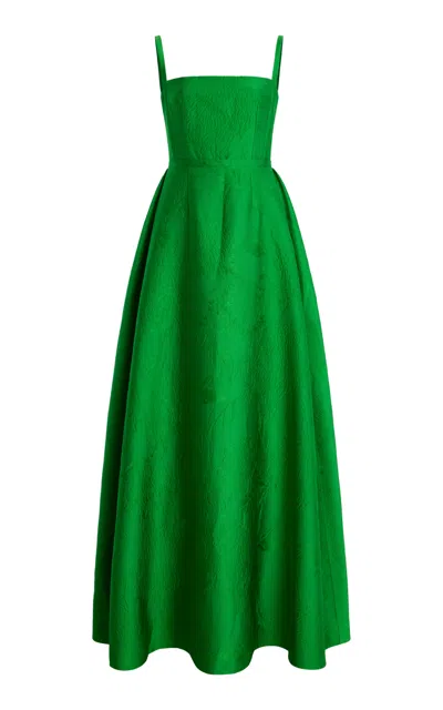 Emilia Wickstead Mathilde Silk-blend Gown In Green