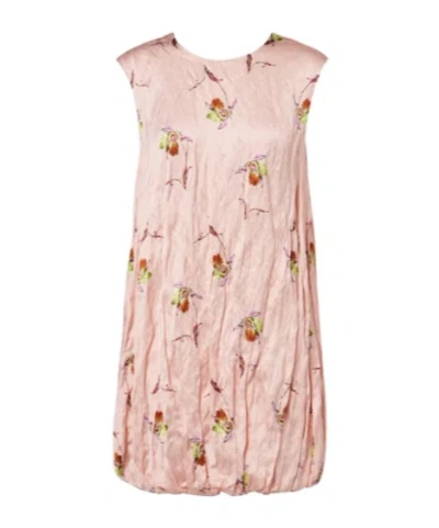 Emilia Wickstead Meave Floral Satin Minidress In Black