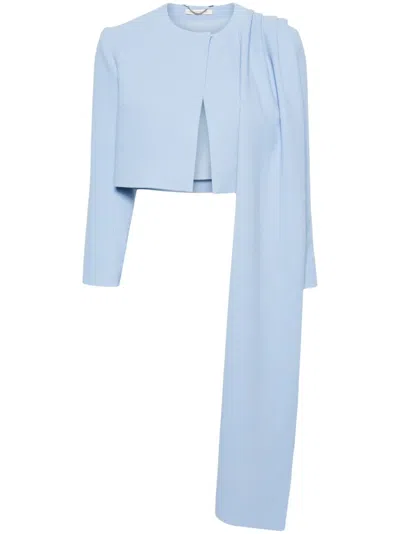Emilia Wickstead Meggie Cropped Jacket In Blue