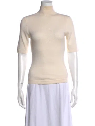 Pre-owned Emilia Wickstead Merino Wool Turtleneck Sweater In Neutrals