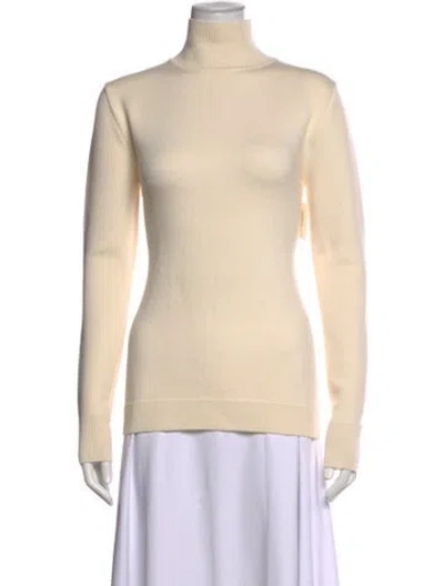 Pre-owned Emilia Wickstead Merino Wool Turtleneck Sweater In Neutrals