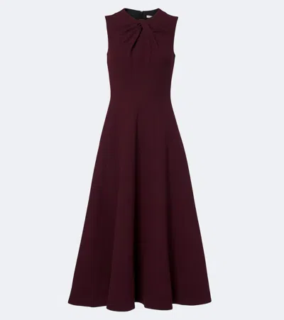 Emilia Wickstead Meryl Gathered Midi Dress In Purple