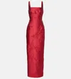 Emilia Wickstead Micheline Embossed Jacquard Maxi Dress In Red