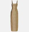 Emilia Wickstead Micheline Metallic-effect Seersucker Gown In Gold