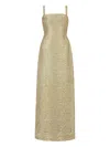 Emilia Wickstead Micheline Square-neck Dress In Gold
