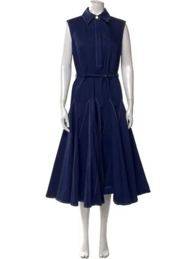 Pre-owned Emilia Wickstead Midi Length Dress In Blue