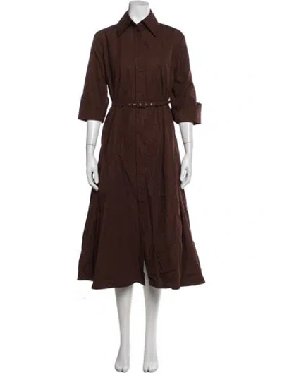 Pre-owned Emilia Wickstead Midi Length Dress In Brown