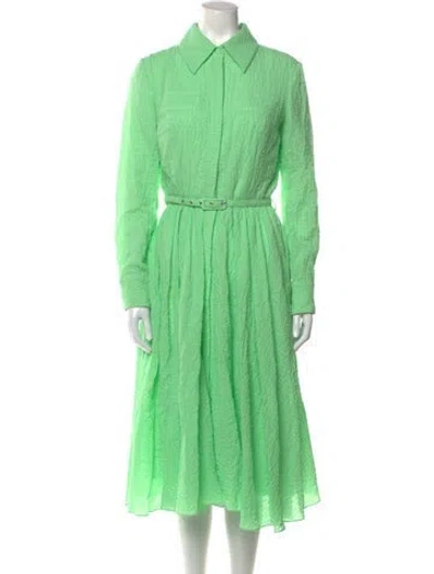 Pre-owned Emilia Wickstead Midi Length Dress In Green