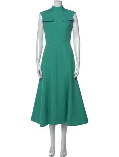 Pre-owned Emilia Wickstead Midi Length Dress In Green