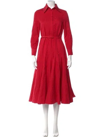 Pre-owned Emilia Wickstead Midi Length Dress In Red