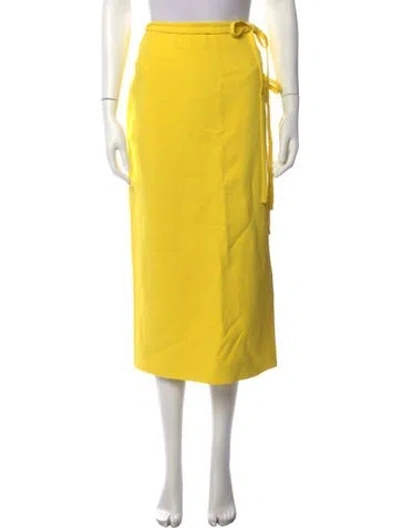 Pre-owned Emilia Wickstead Midi Length Skirt W/ Tags In Yellow