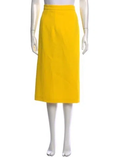 Pre-owned Emilia Wickstead Midi Length Skirt In Yellow