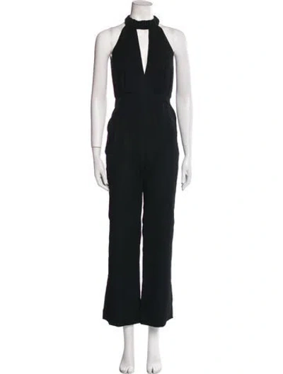 Pre-owned Emilia Wickstead Mock Neck Jumpsuit In Black