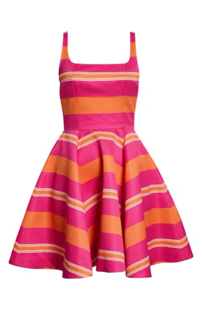 Emilia Wickstead Mona Stripe Taffeta Faille Fit & Flare Minidress