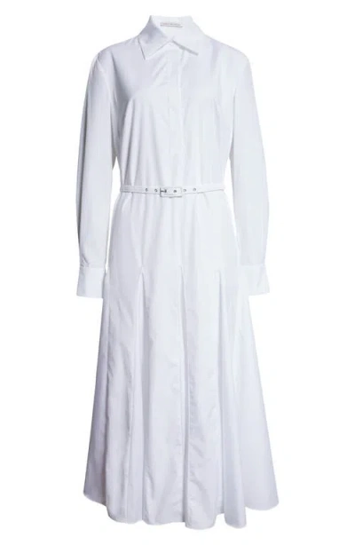 Emilia Wickstead Muse Long Sleeve Belted Cotton Shirtdress In White