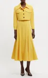 Emilia Wickstead Nachele Cropped Crepe Jacket In Yellow