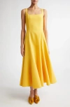 Emilia Wickstead Neith Crêpe Midi Dress In Custard