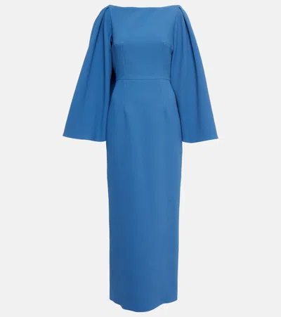 Emilia Wickstead Niesha Crêpe Midi Dress In French Blue