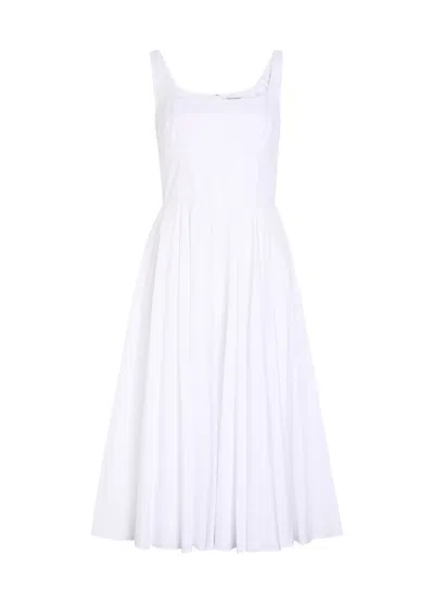 Emilia Wickstead Nikush Panelled Cotton Midi Dress In White