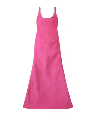 Emilia Wickstead Ninette Pleated Cloqué Gown In Pink