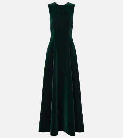 Emilia Wickstead Nodin Cotton Velour Gown In Green