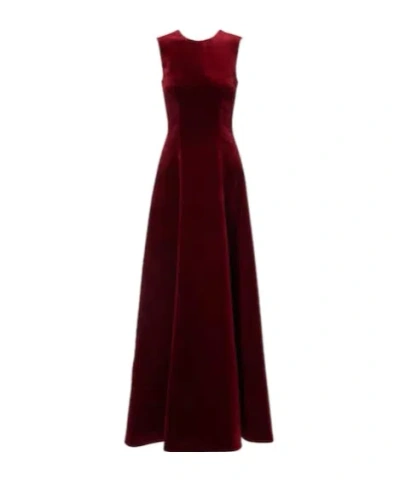 Emilia Wickstead Nodin Cotton Velvet Gown In Brown