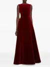Emilia Wickstead Nodin Velvet Gown In Burgundy