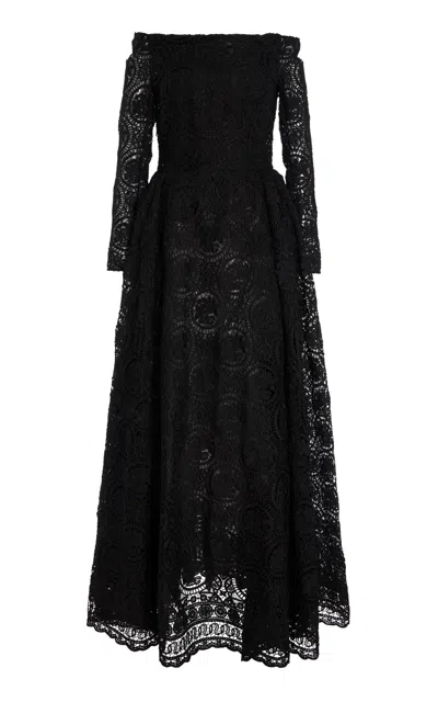 Emilia Wickstead Noemi Off-the-shoulder Gown In Black
