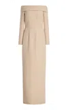Emilia Wickstead Nosrat Off-the-shoulder Wool Crepe Maxi Dress