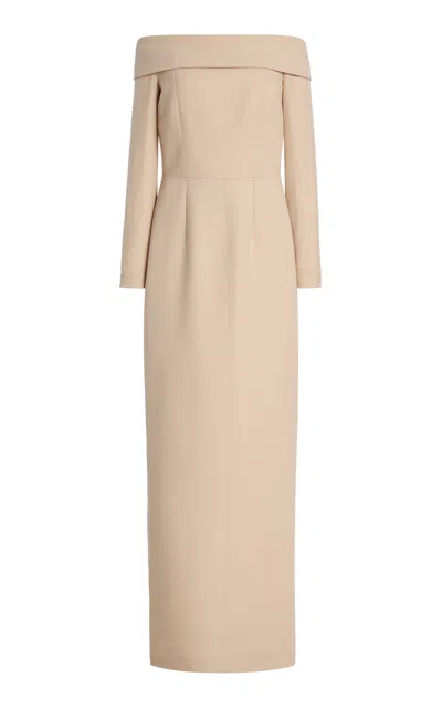 Emilia Wickstead Nosrat Off-the-shoulder Wool Crepe Maxi Dress