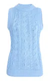 Emilia Wickstead Nusrat Cotton Knitted Vest In Light Blue
