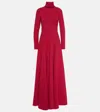Emilia Wickstead Oakley Pleated Crêpe Maxi Dress In Red