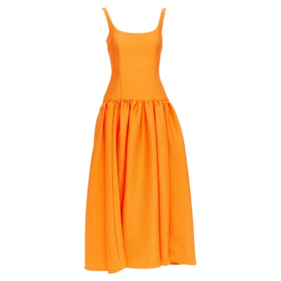 Emilia Wickstead Orange Midi Dress