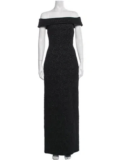 Pre-owned Emilia Wickstead Patterned Long Dress In Black