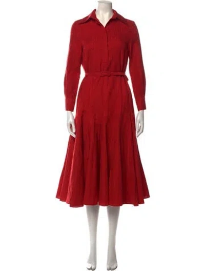 Pre-owned Emilia Wickstead Patterned Long Dress In Red