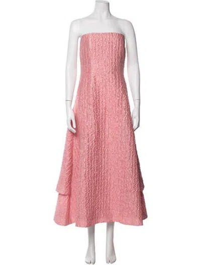 Pre-owned Emilia Wickstead Patterned Long Dress W/ Tags In Pink