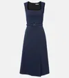 Emilia Wickstead Cotton-blend Belted Pinah Midi Dress In Dark Navy