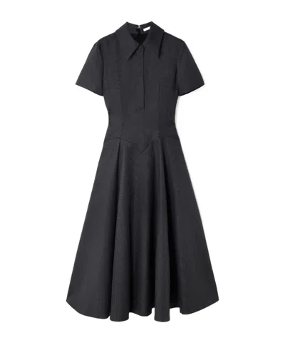 Emilia Wickstead Plaid Waistcinched Dress In Black