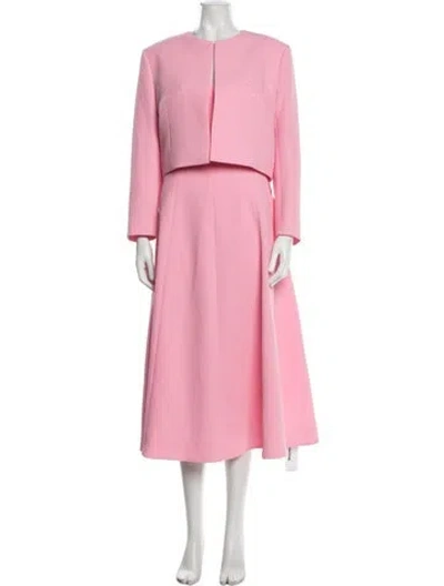 Pre-owned Emilia Wickstead Pleated Accents Dress Set In Pink