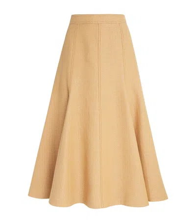 Emilia Wickstead Pleated Blisse Midi Skirt In Neutral
