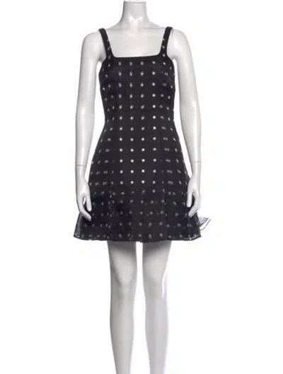 Pre-owned Emilia Wickstead Polka Dot Print Mini Dress In Black/grey
