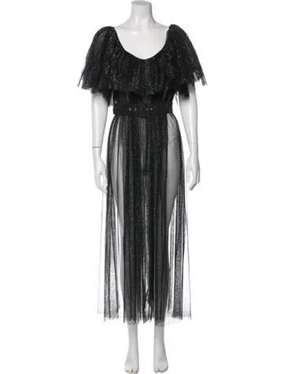 Pre-owned Emilia Wickstead Printed Long Dress In Blue