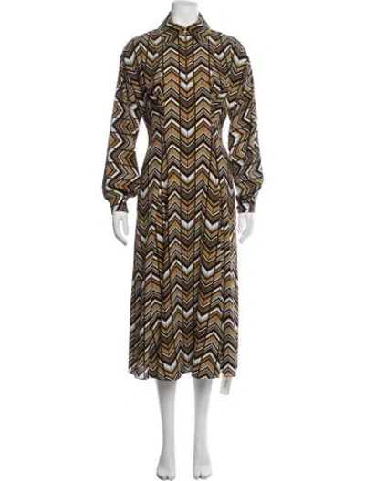 Pre-owned Emilia Wickstead Printed Midi Length Dress In Blue