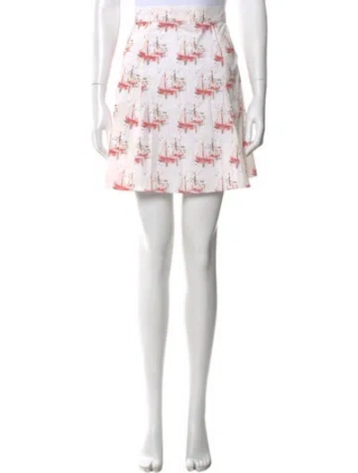 Pre-owned Emilia Wickstead Printed Mini Skirt W/ Tags In Blue