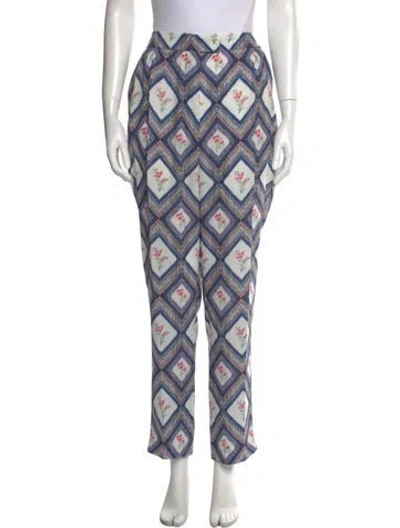 Pre-owned Emilia Wickstead Printed Straight Leg Pants In Multi